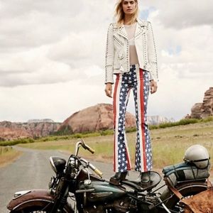 Free People Star Spangled Banner American Flag flare jeans 28